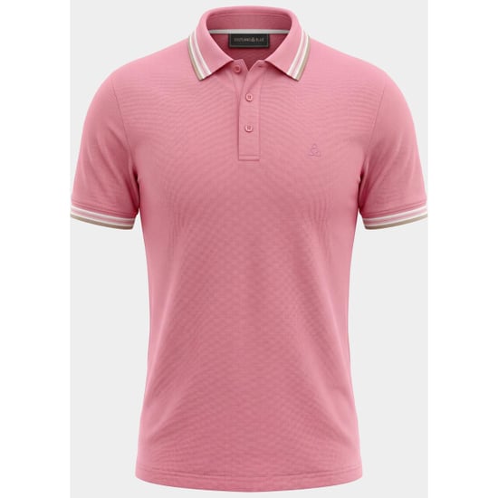 Bos Bright Blue Scotland blue polo heren brick polo plain contrast col spe25108br06sb/738 candy - Image 5