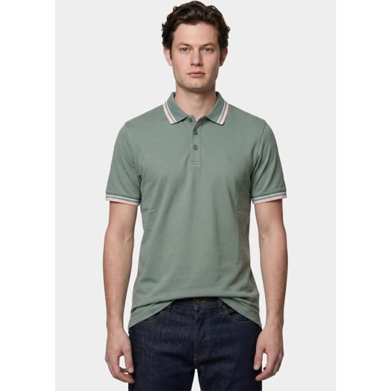 Bos Bright Blue Scotland blue polo heren brick polo plain contrast col spe25108br06sb/361 sea green - Image 1