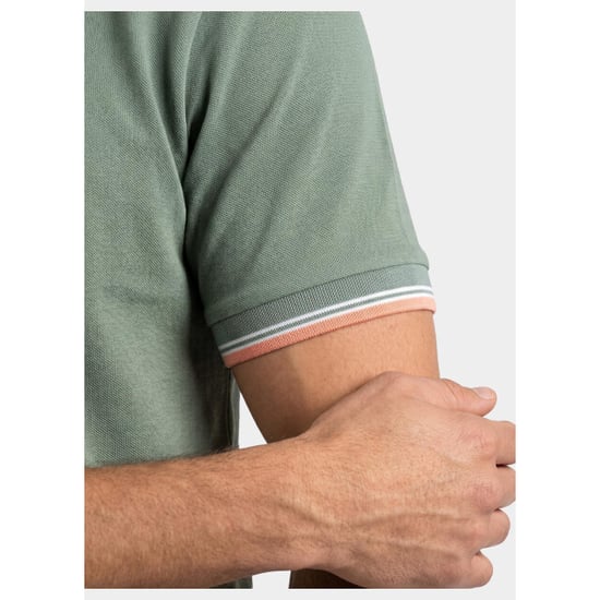 Bos Bright Blue Scotland blue polo heren brick polo plain contrast col spe25108br06sb/361 sea green - Image 5