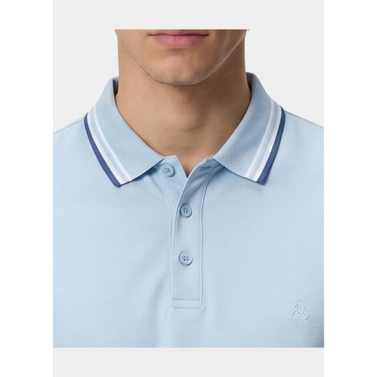 Bos Bright Blue Scotland blue polo heren brick polo plain contrast col spe25108br06sb/210 light blue - Image 2