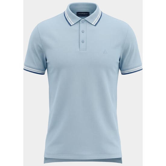 Bos Bright Blue Scotland blue polo heren brick polo plain contrast col spe25108br06sb/210 light blue - Image 4