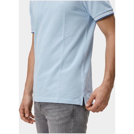 Bos Bright Blue Scotland blue polo heren brick polo plain contrast col spe25108br06sb/210 light blue - Image 6