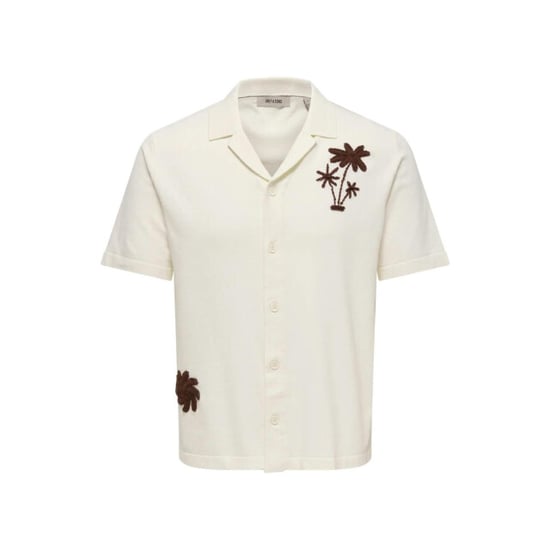 Only & Sons Onsmilo life reg 12 ss shirt knit off-white - Image 1