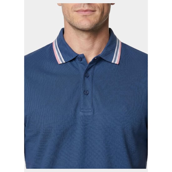 Bos Bright Blue Scotland blue polo heren brick polo plain contrast col spe25108br06sb/268 jeans blue - Image 3