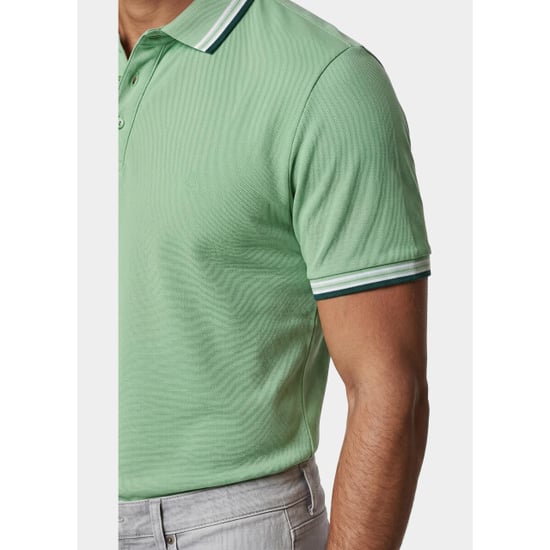 Bos Bright Blue Scotland blue polo heren brick polo plain contrast col spe25108br06sb/314 meadow green - Image 3