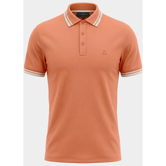 Bos Bright Blue Scotland blue polo heren brick polo plain contrast col spe25108br06sb/530 sunset - Image 4