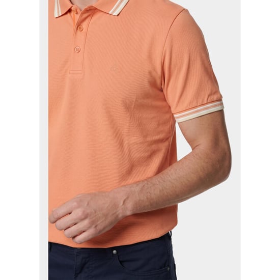 Bos Bright Blue Scotland blue polo heren brick polo plain contrast col spe25108br06sb/530 sunset - Image 5