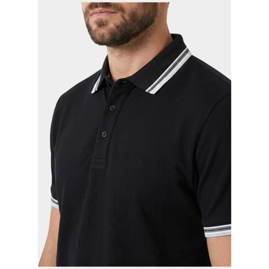 Bos Bright Blue Scotland blue polo heren brick polo plain contrast col spe25108br06sb/990 black - Image 5