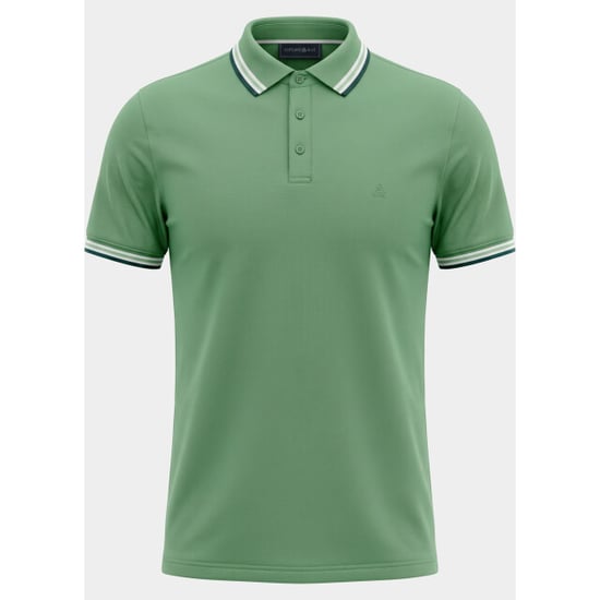 Bos Bright Blue Scotland blue polo heren brick polo plain contrast col spe25108br06sb/314 meadow green - Image 5