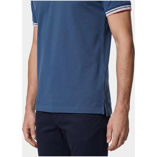 Bos Bright Blue Scotland blue polo heren brick polo plain contrast col spe25108br06sb/268 jeans blue - Image 6