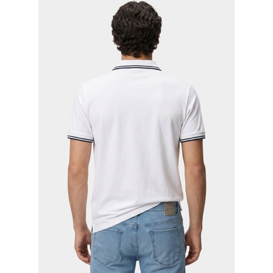 Bos Bright Blue Scotland blue polo heren brick polo plain contrast col spe25108br06sb/100 white - Image 4