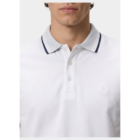 Bos Bright Blue Scotland blue polo heren brick polo plain contrast col spe25108br06sb/100 white - Image 5