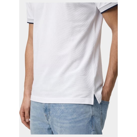 Bos Bright Blue Scotland blue polo heren brick polo plain contrast col spe25108br06sb/100 white - Image 6