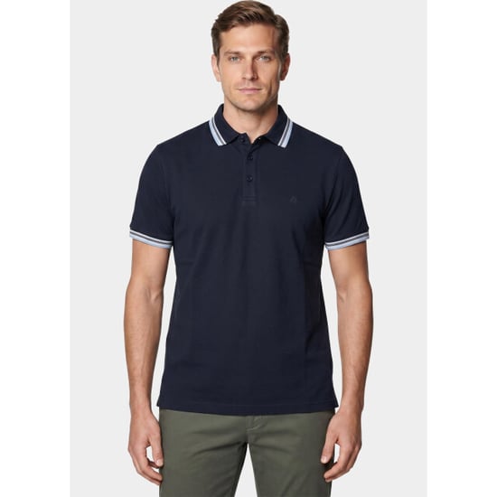 Bos Bright Blue Scotland blue polo heren brick polo plain contrast col spe25108br06sb/290 navy - Image 1