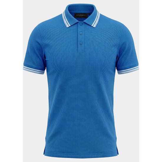 Bos Bright Blue Scotland blue polo heren brick polo plain contrast col spe25108br06sb/241 true blue - Image 2