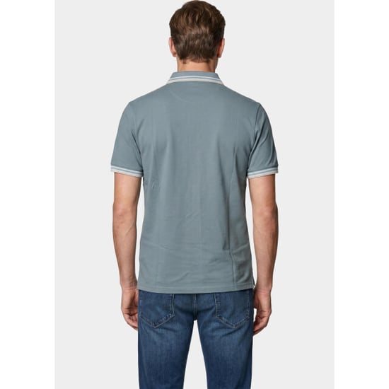 Bos Bright Blue Scotland blue polo heren brick polo plain contrast col spe25108br06sb/942 steel - Image 2