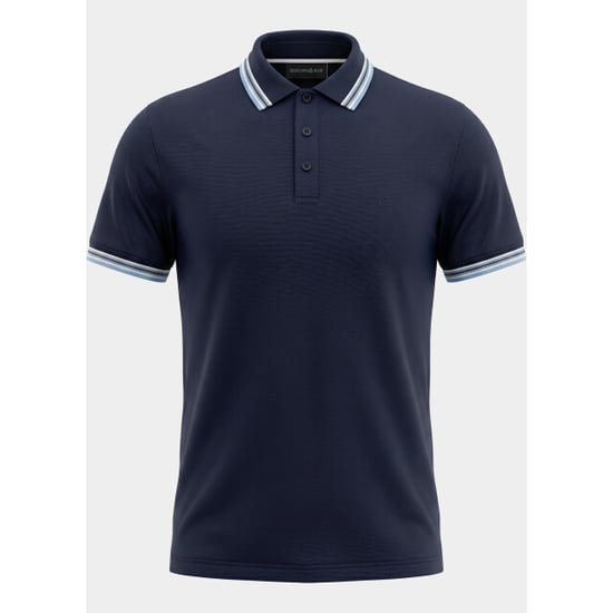 Bos Bright Blue Scotland blue polo heren brick polo plain contrast col spe25108br06sb/290 navy - Image 3