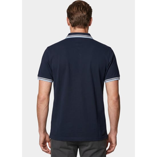 Bos Bright Blue Scotland blue polo heren brick polo plain contrast col spe25108br06sb/290 navy - Image 4