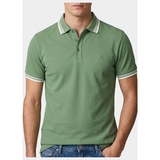 Bos Bright Blue Scotland blue polo heren brick polo plain contrast col spe25108br06sb/343 surf side - Image 5