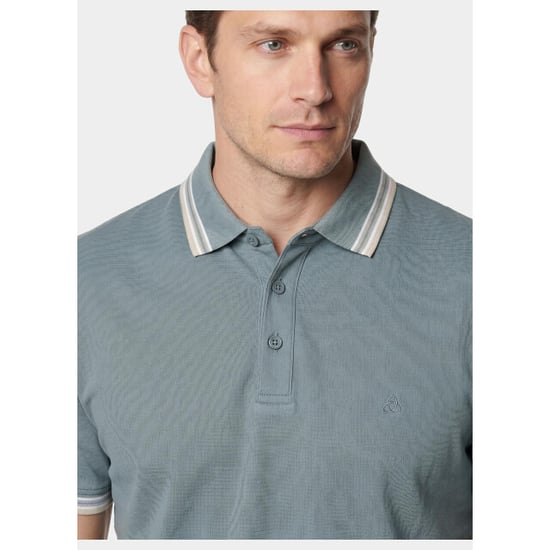 Bos Bright Blue Scotland blue polo heren brick polo plain contrast col spe25108br06sb/942 steel - Image 5