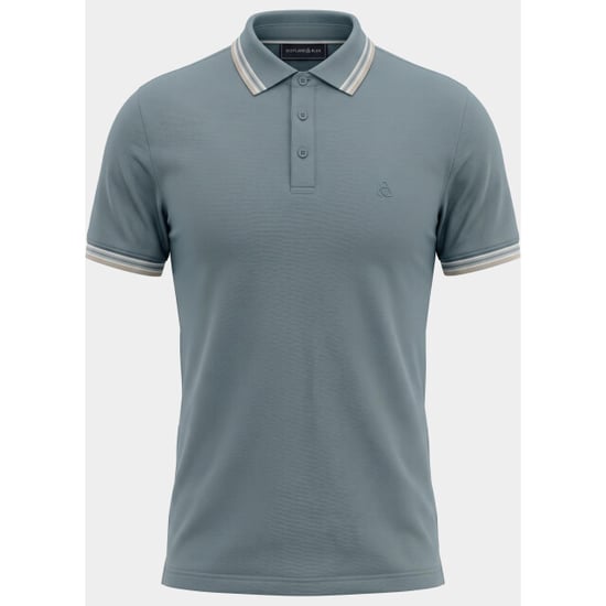 Bos Bright Blue Scotland blue polo heren brick polo plain contrast col spe25108br06sb/942 steel - Image 6