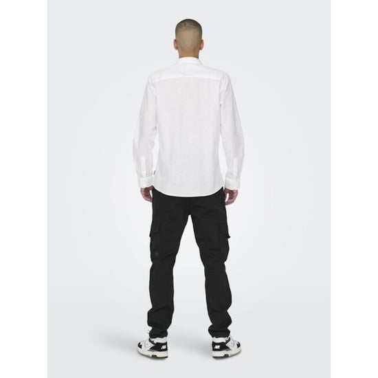 Only & Sons Onscaiden life ls solid linen shirt - Image 3