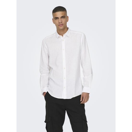 Only & Sons Onscaiden life ls solid linen shirt - Image 4