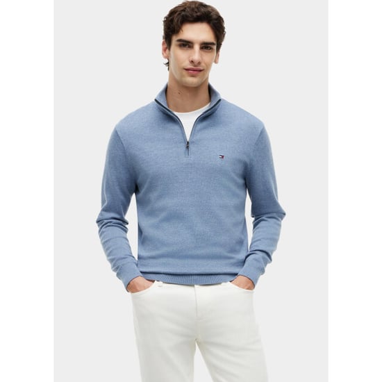 Tommy Hilfiger Half zip essential cotton zip mock mw0mw37331/d0z - Image 1