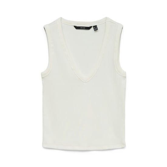 Vero Moda vmchloe short deep v-neck top jrs n 10342916 snow white - Image 1