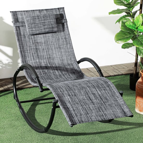 4goodz Schommelstoel tuin ligstoel met hoofdsteun 155x61x88 cm - - Image 2