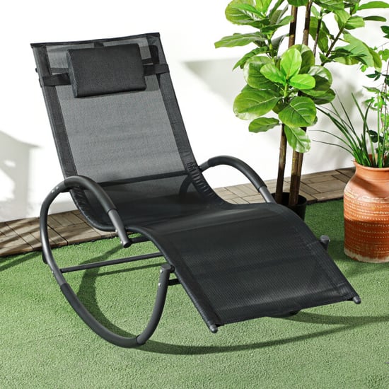 4goodz Schommelstoel tuin ligstoel met hoofdsteun 155x61x88 cm - - Image 2