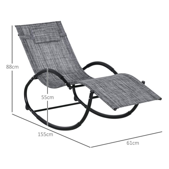 4goodz Schommelstoel tuin ligstoel met hoofdsteun 155x61x88 cm - - Image 3