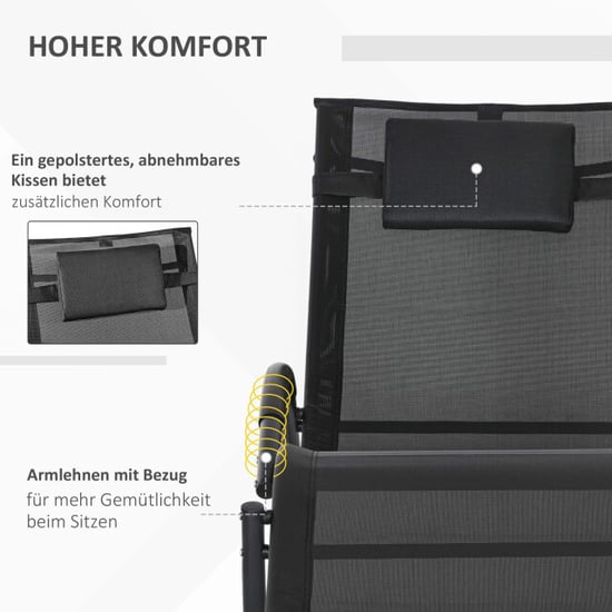 4goodz Schommelstoel tuin ligstoel met hoofdsteun 155x61x88 cm - - Image 3