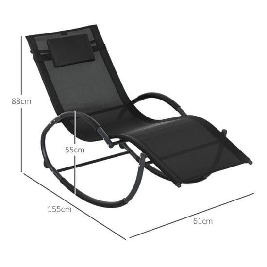 4goodz Schommelstoel tuin ligstoel met hoofdsteun 155x61x88 cm - - Image 5