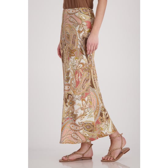 Monari  maxi skirt with paisley pattern 410568 525 mocca pattern - Image 2