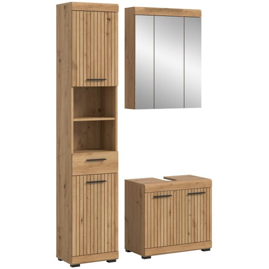 Furnilux Badcombinatie set 3-delige badkamer meubels moderne opbergoplossing - Image 1
