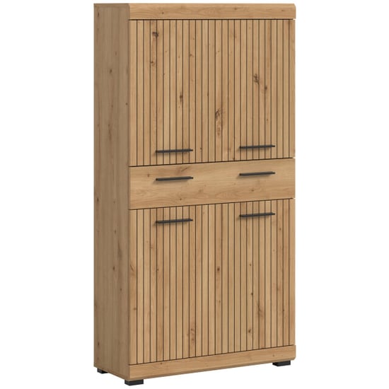 Furnilux Midikast in artisan look opbergkast met deuren en lade moderne - Image 1