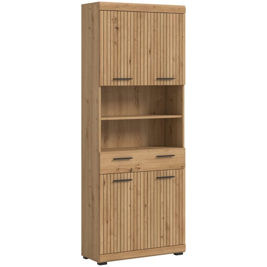 Furnilux Hoge kast breed ruime opbergkast met 4 deuren moderne artisan look - Image 1