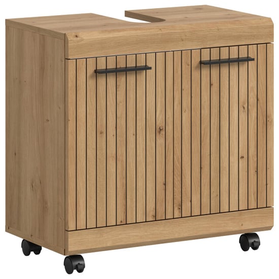 Furnilux Wastafelkast op wielen moderne badkameropbergkast met 2 deuren - - Image 1