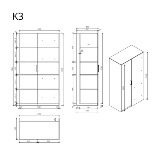 Wasophoogte ® opbergkast zijkast voor wasmachine kast module k3 - - Image 2