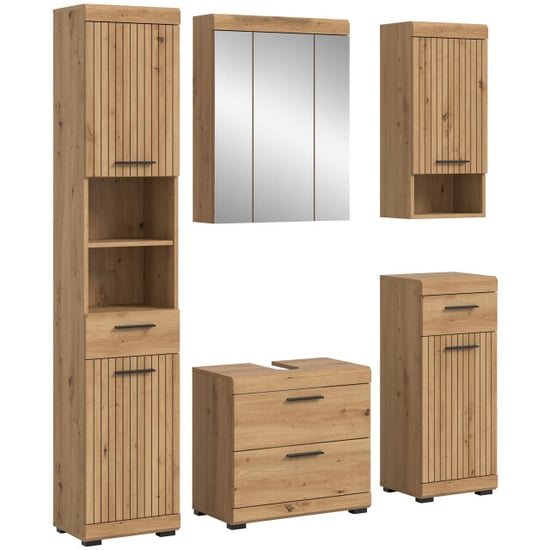 Furnilux Moderne 5-delige badcombinatie in ruime opbergkasten en spiegelkast - Image 1