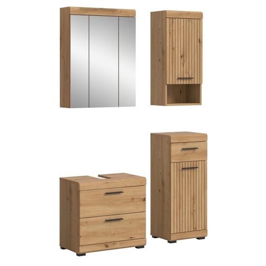 Furnilux Moderne 4-delige badcombinatie in ruime opbergkasten en spiegelkast - Image 1