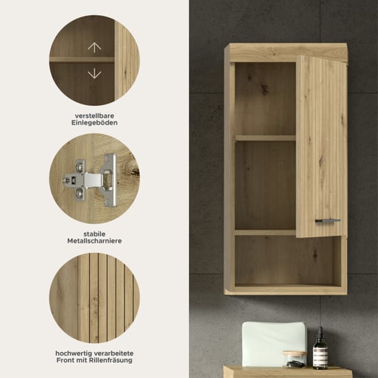 Furnilux Hangende onderkast met schuifdeur moderne badkameropslag in compact - Image 3