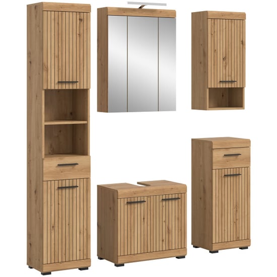 Furnilux Moderne 5-delige badcombinatie in complete set met spiegelkast en - Image 1