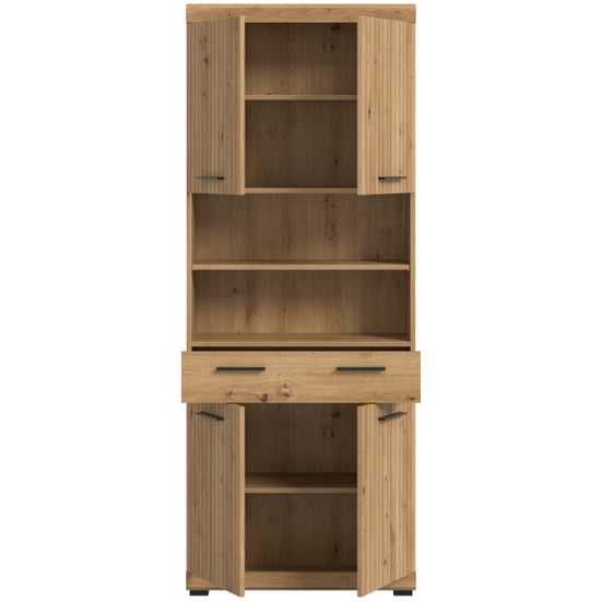Furnilux Hoge kast breed ruime opbergkast met 4 deuren moderne artisan look - Image 3