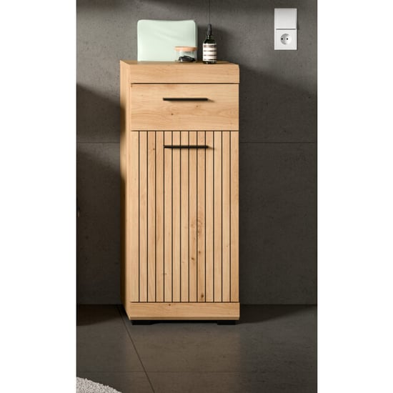 Furnilux Compacte staande kast op wieltjes design opbergkast met deur en lade - Image 3