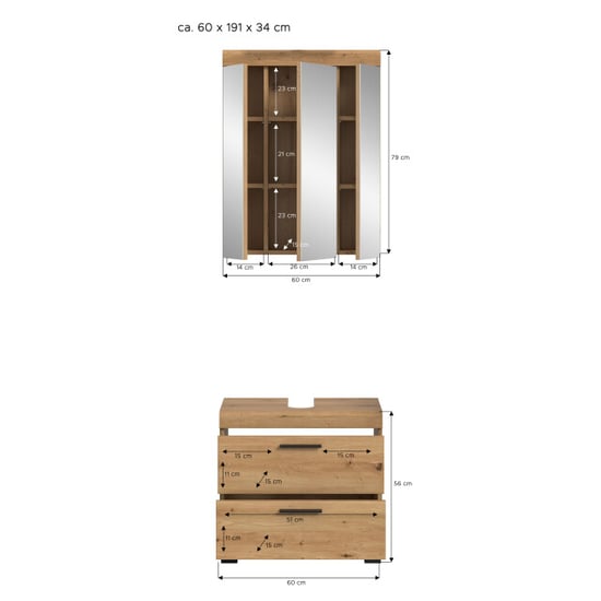 Furnilux Moderne badcombinatie spiegelkast en wastafel compacte - Image 2