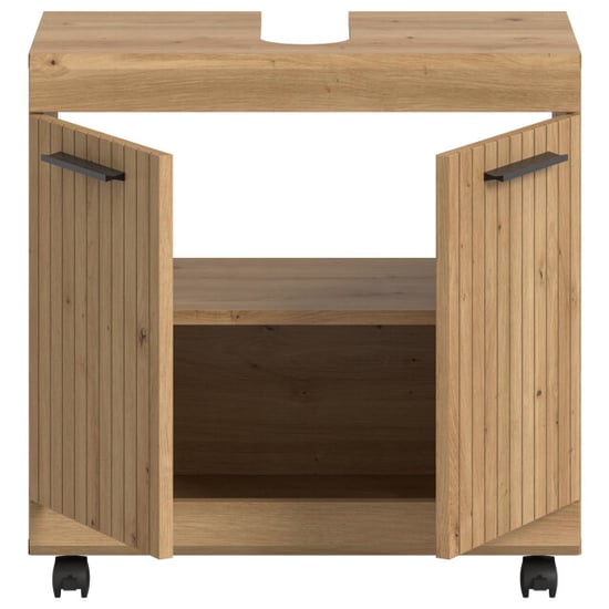 Furnilux Wastafelkast op wielen moderne badkameropbergkast met 2 deuren - - Image 2