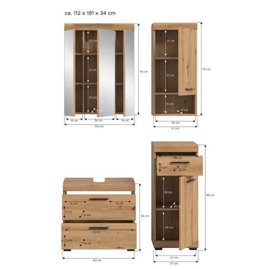 Furnilux Moderne 4-delige badcombinatie in ruime opbergkasten en spiegelkast - Image 3
