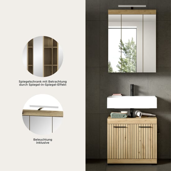 Furnilux Badcombinatie met spiegelkast en verlichting compacte 2-delige set - - Image 4